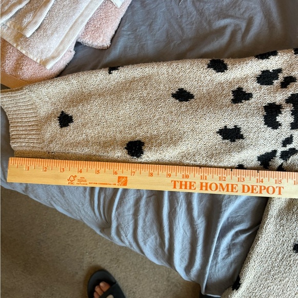 Love Tree Large Women’s Leopard Spots Knit Woven Sweater Comfy NWOT V-neck - Picture 13 of 13